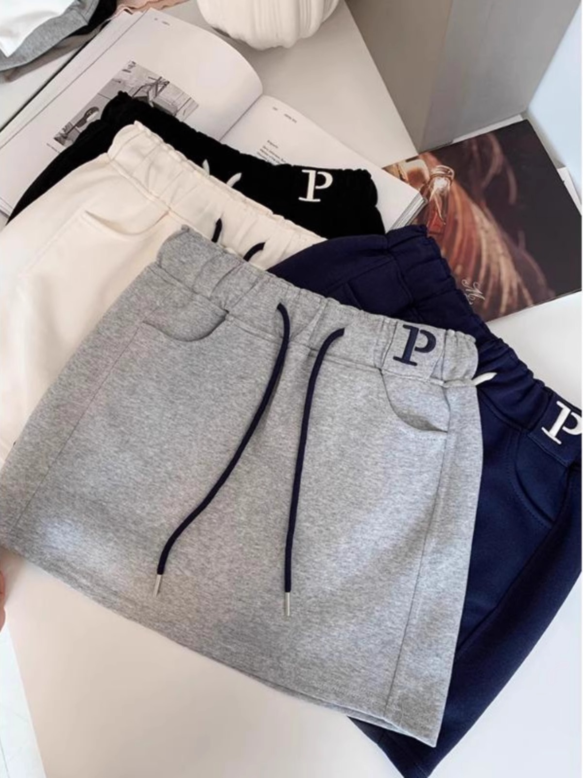 Gray Short Sports Skirt Pants for Women 2026 Spring New High-Waisted Anti-Exposure Shorts Hip-Hugging A-Line Skirt