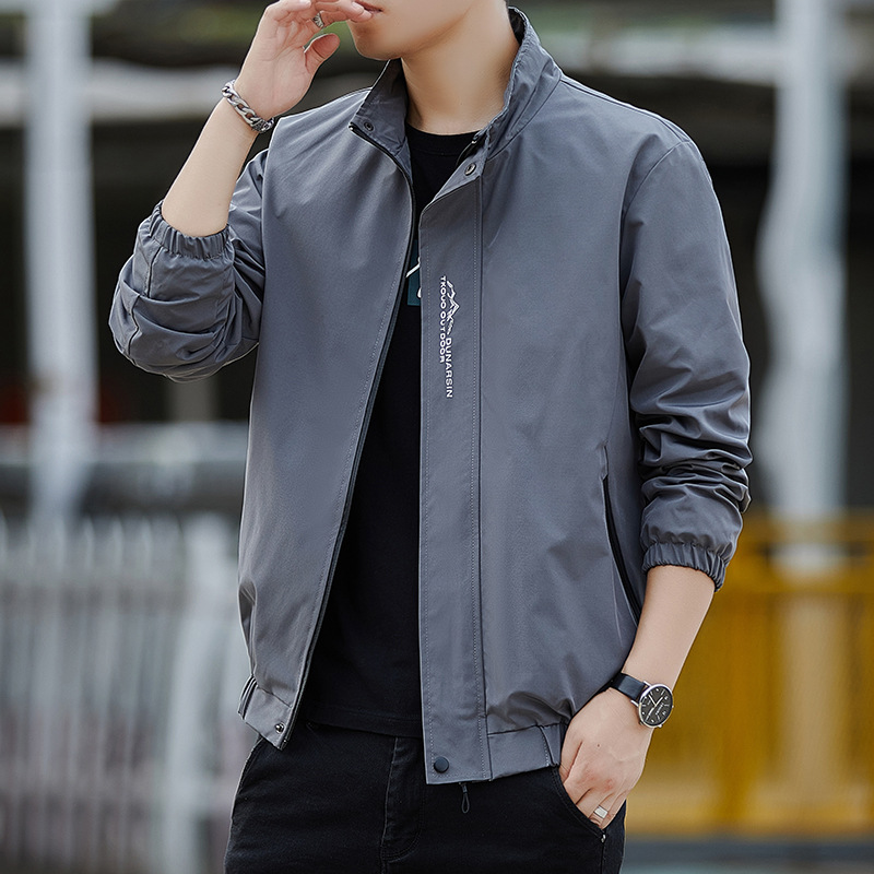 New Spring and Autumn Men's Jackets Versatile Baseball-Style Jackets Men's Autumn Wear Turn-Down Collar Youth Workwear Casual High-End Outerwear