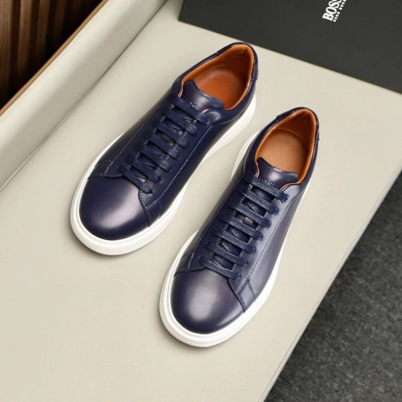 Boss Men's Sports Shoes 2024 New Handsome Youth Fashion High-End Accessible Luxury Trendy Men's Casual Leather Shoes