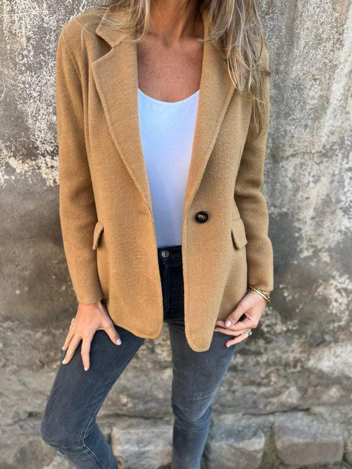 2026 Cross-Border Autumn and Winter Independent Platform Foreign Trade Aliexpress Autumn and Winter Casual Button Solid Color Popular Woolen Coat Jacket
