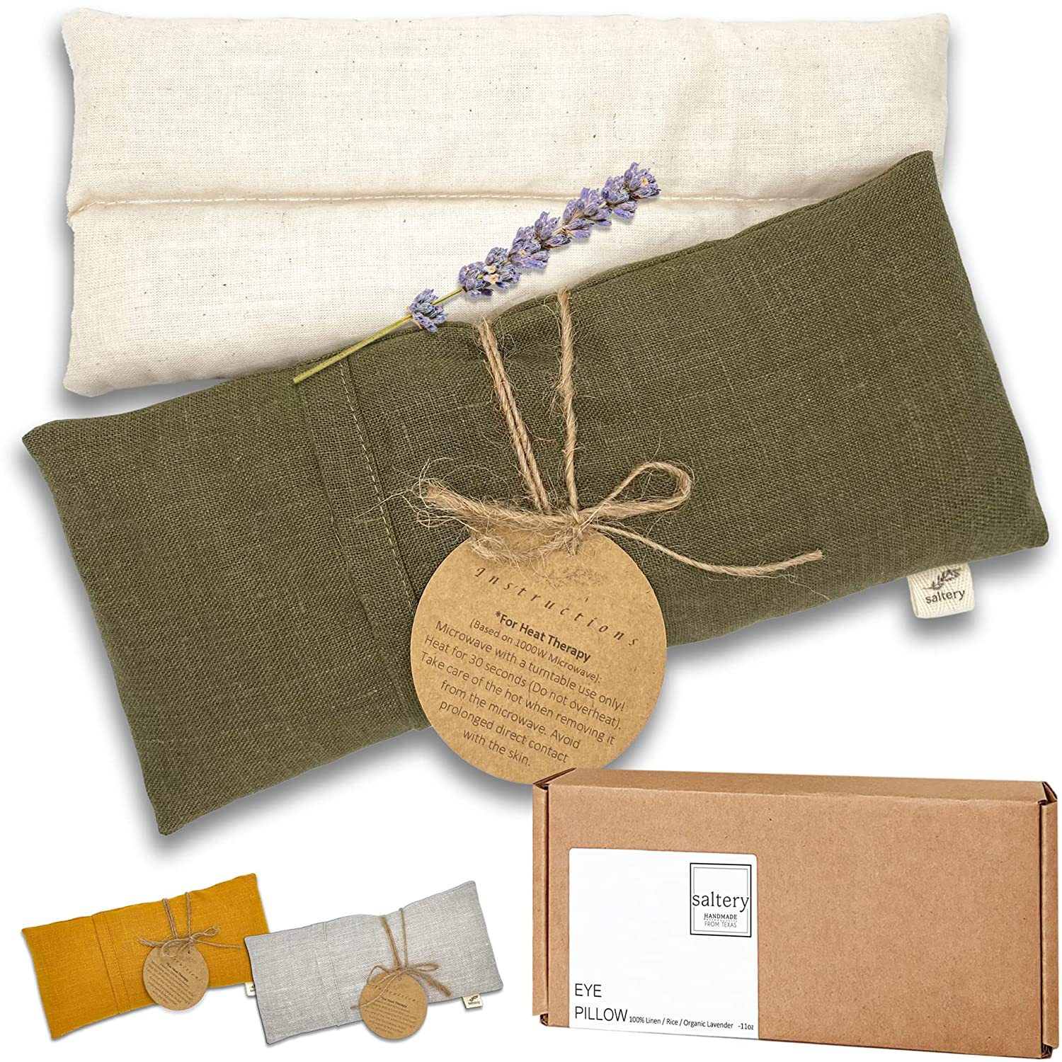 Cotton and Linen Eye Pillow, Flaxseed-Filled Microwave-Heatable Hot Compress Eye Mask, Ice Compress Eye Mask, Yoga Eye Pillow, Detachable