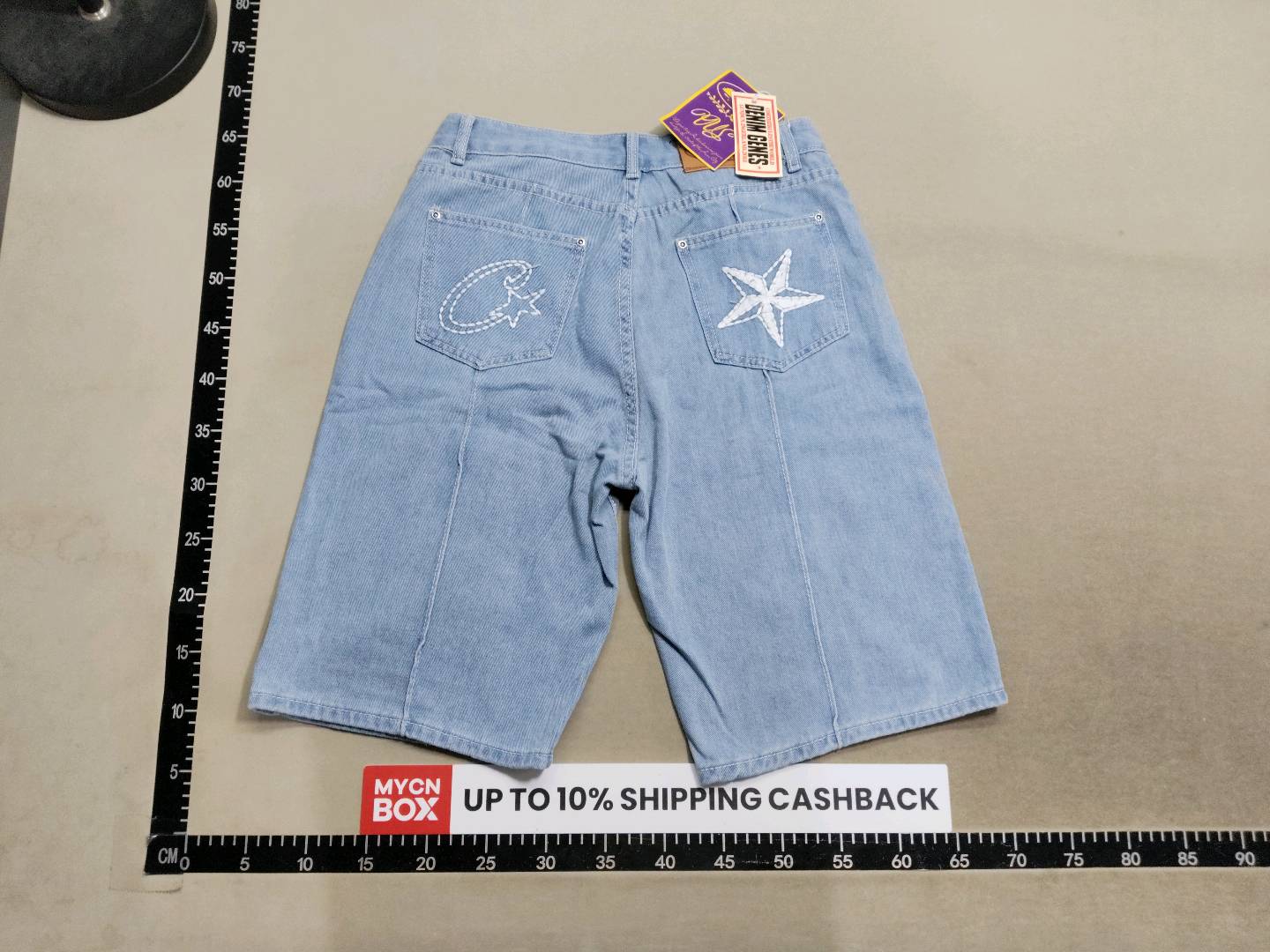 Cross-border Corteiz Alcatraz Island Denim suit High Street West Denim Jacket Coat Loose Jeans Trendy Brand QC