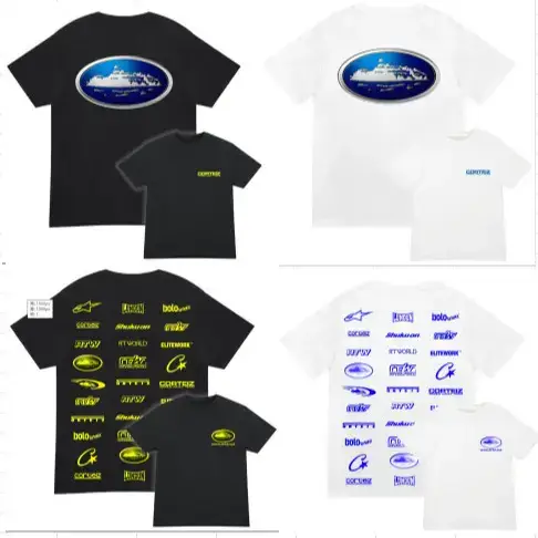 Corteiz Alcatraz Letter Logo Printed Trendy Brand Men's and Women's Summer Street Loose Casual Cotton Short-Sleeved T-Shirt
