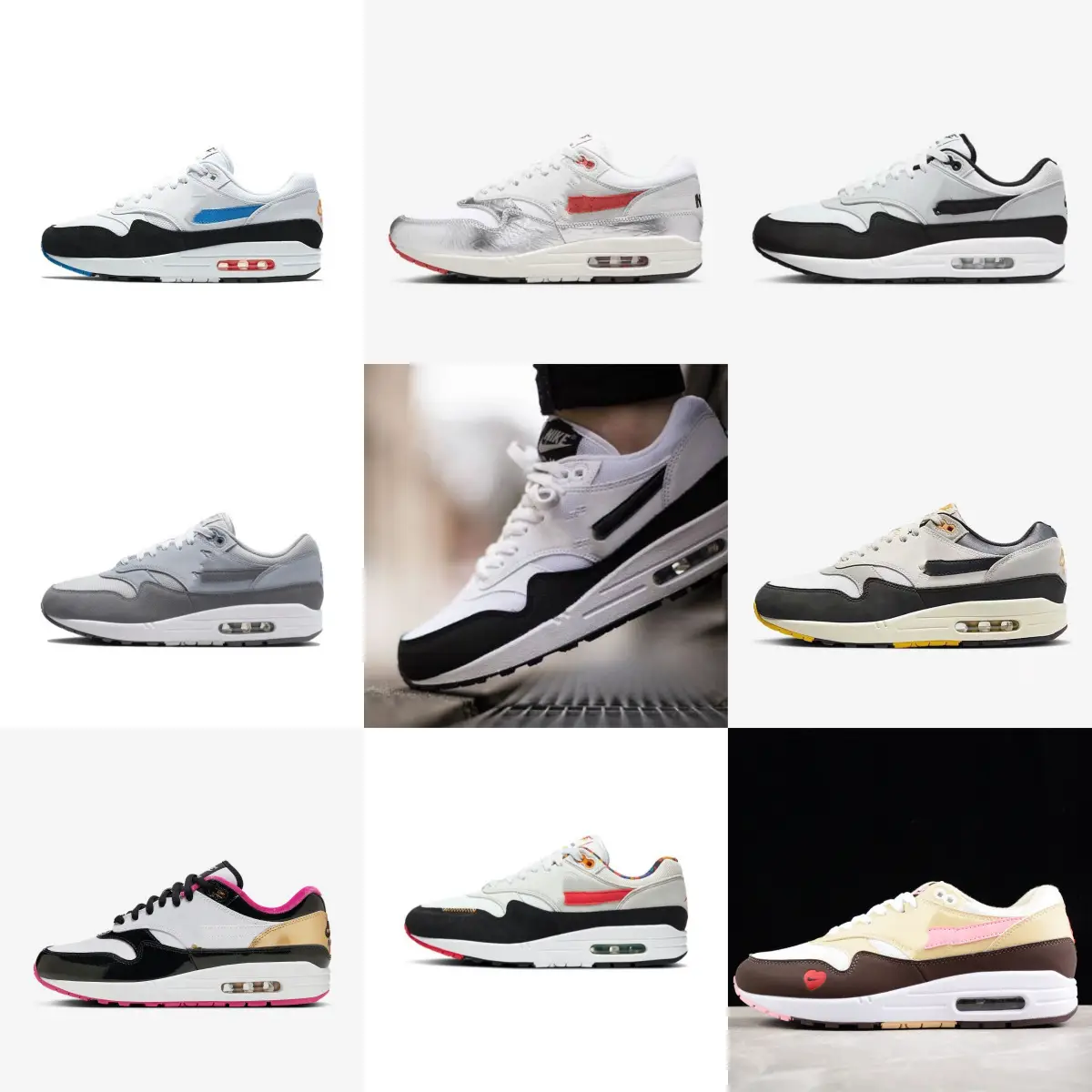 Student Shoes Air Max1 Air Cushion Shoes Retro Fashion Height Increase Korean Board Shock Absorption Sports Running Putian Shoes with Half Size