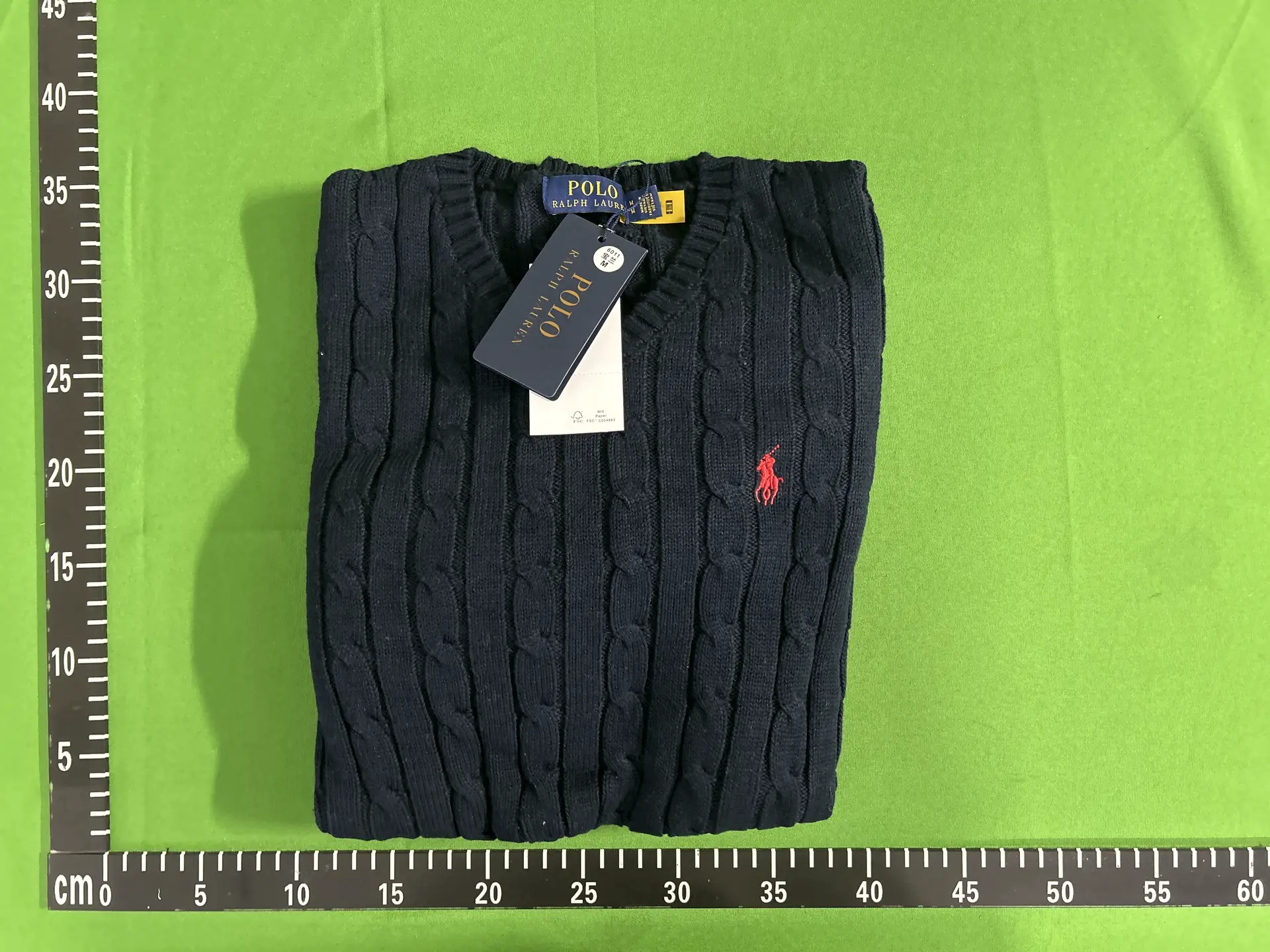 Polo Ralph Lauren Cable Knit V-Neck Sweater Navy
