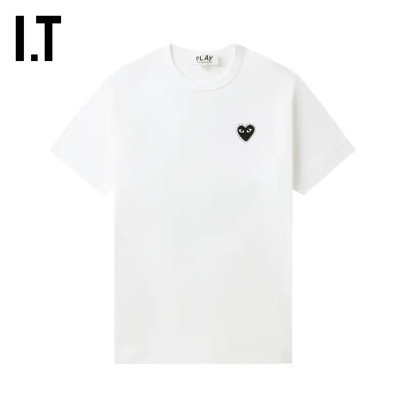 It Cdg Play Comme Des Garcons Kawakubo Rei Couple Heart Logo Decorated Short Sleeves T-Shirt