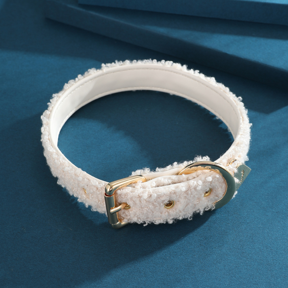 Simple plush collar choker can be equipped with traction rope niche imitation Teddy wool puppay nightclub bar collar women