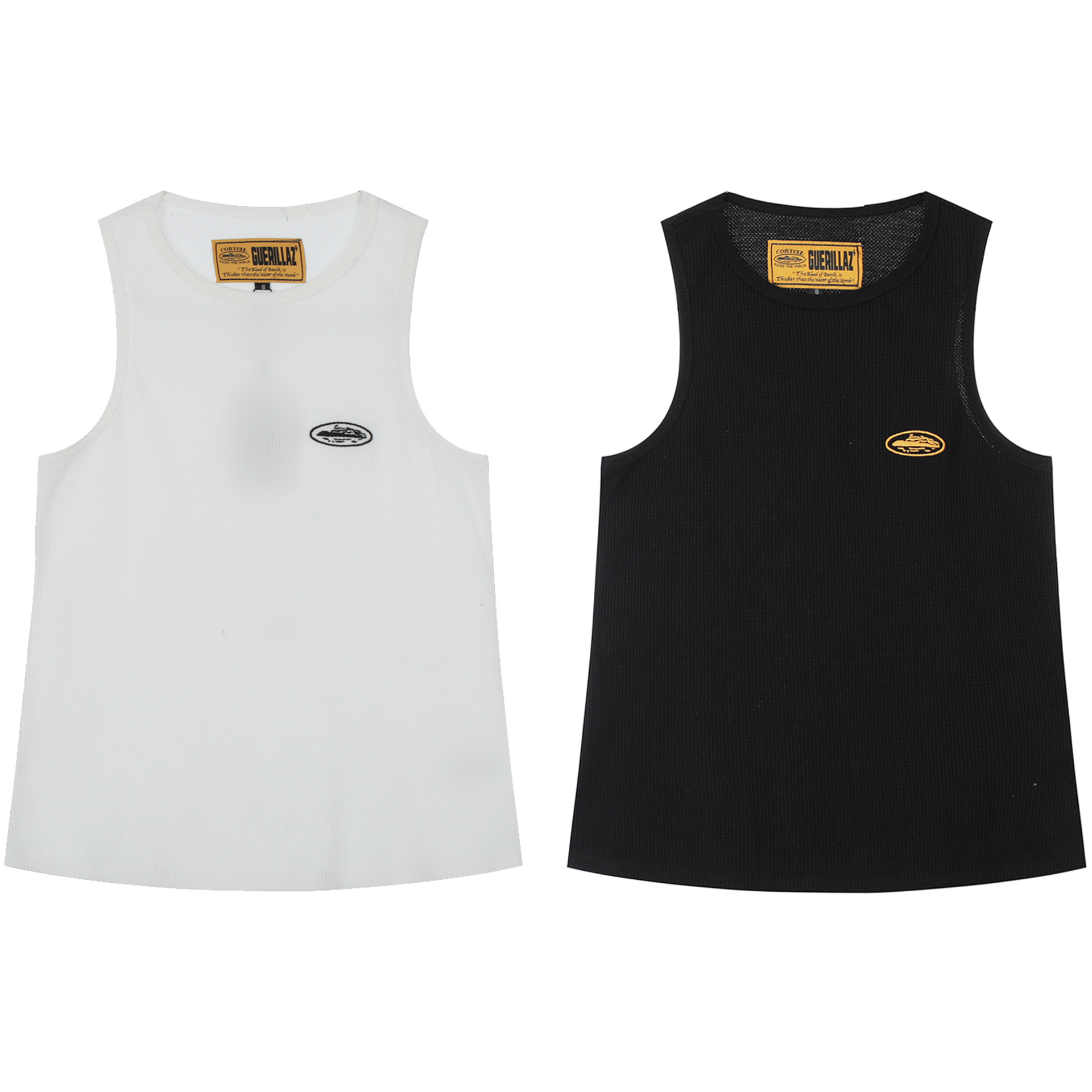 Corteiz Alcatraz American Simple Vest Bottoming Waffle Embroidered Vest Summer Outer Wear Trendy for Men and Women