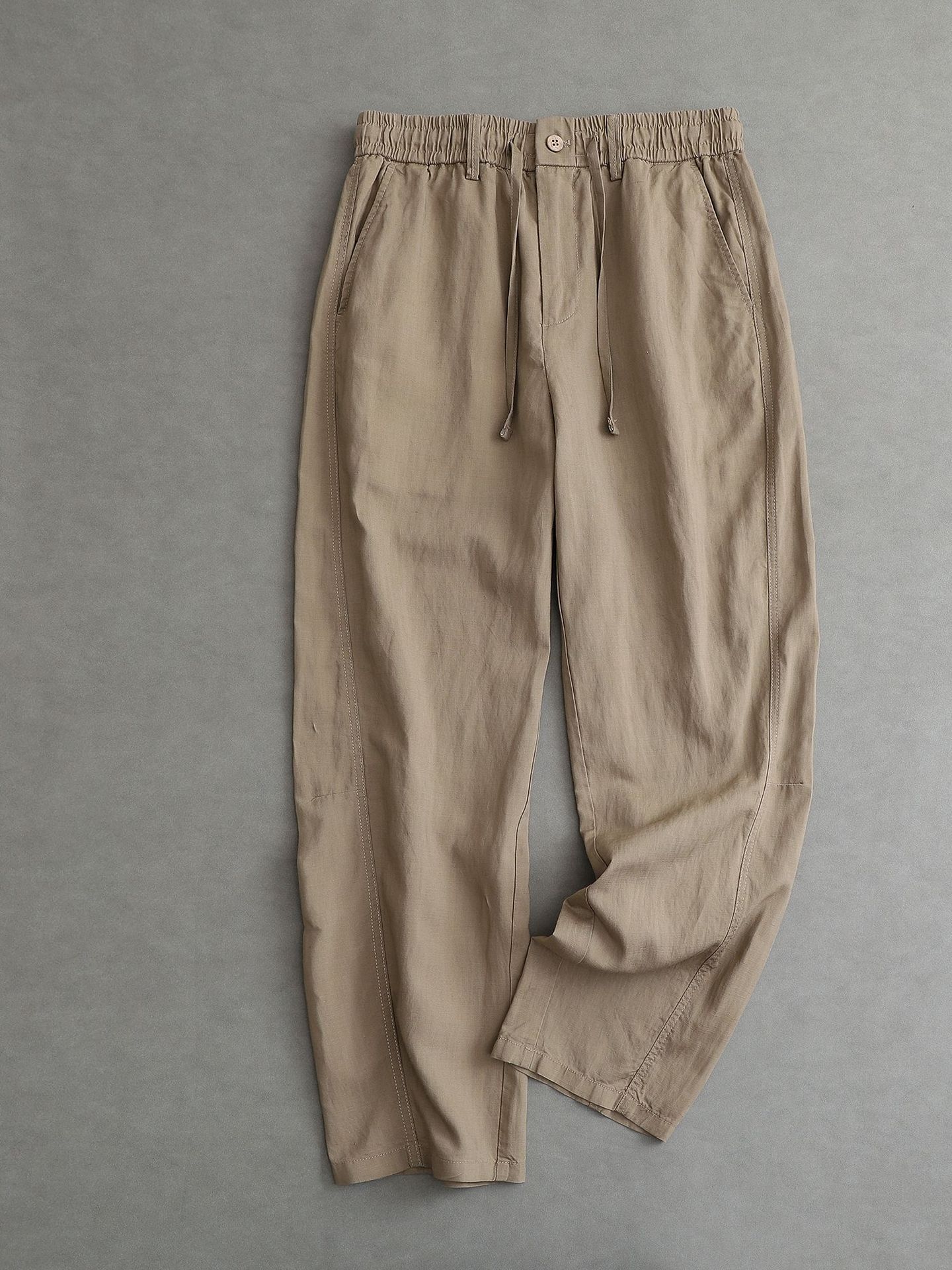Brand High-end Linen Casual Pants Men's Summer Thin Cool Straight Pants Men's Spring and Summer A200