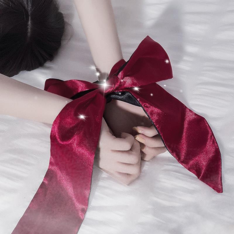 Cherry party blindfolded shading can be tied handcuffs multi-use color cloth ribbon black red sexy eye mask jewelry temptation