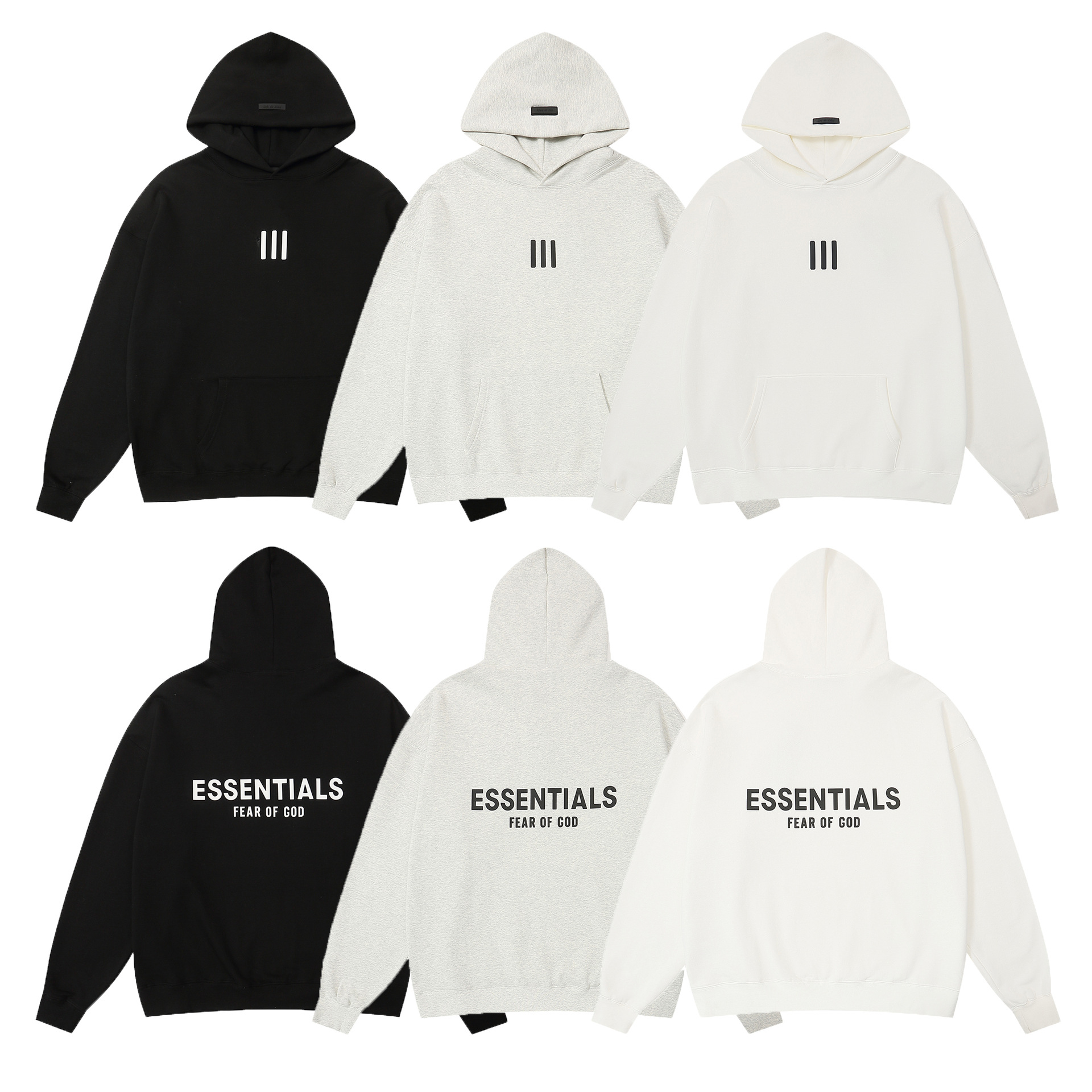 FOG double-line ESSENTIALS European and American fashion brand fleece-lined hooded sweater high street American autumn and winter hoodie men's and women's ins