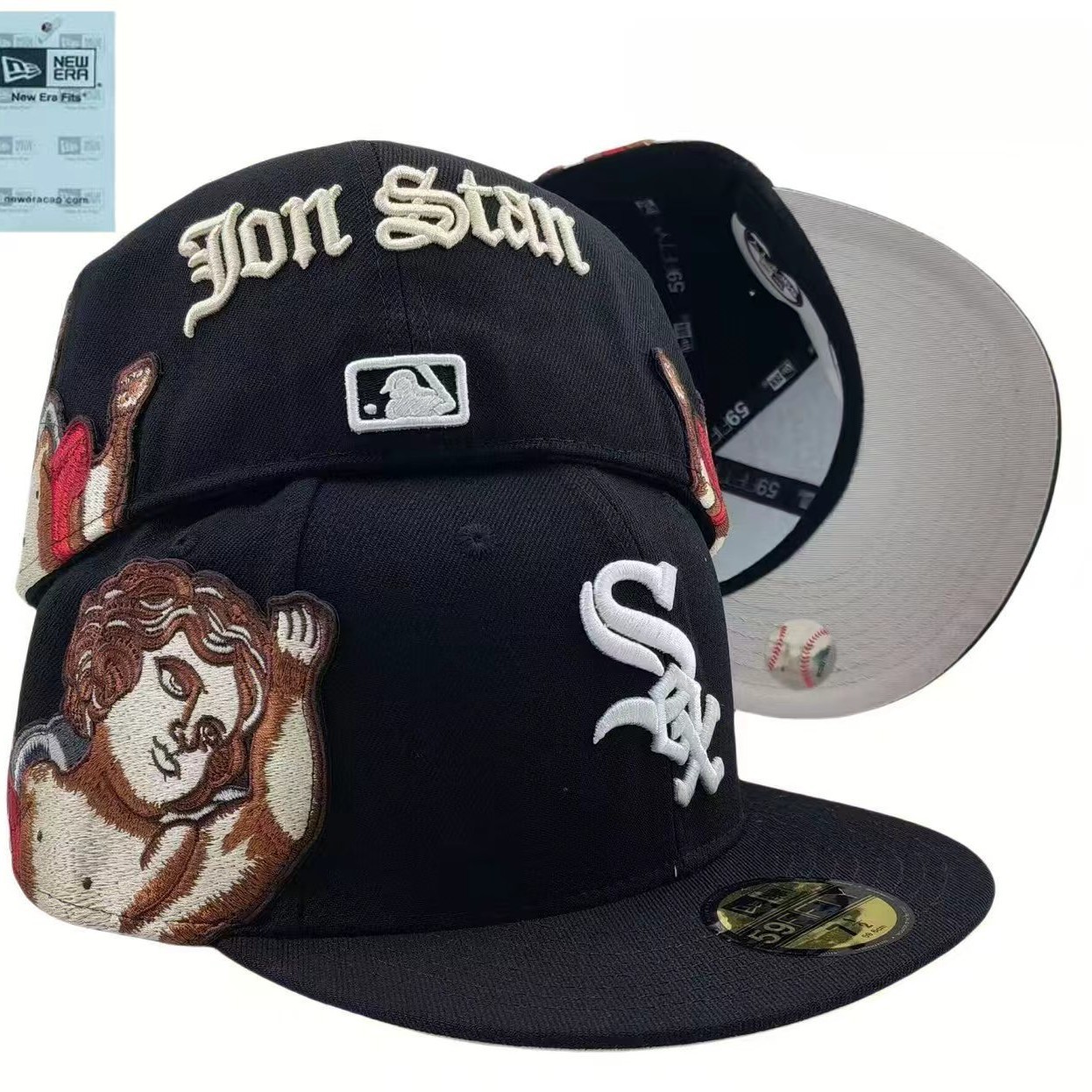 Trendy Street-Style Baseball Cap with American-Style Reverse-Wear Hip-Hop Skull Doll Embroidery, Classic Flat-Brim Hat for All Seasons QC-foto från 1688 på Qualit.ly