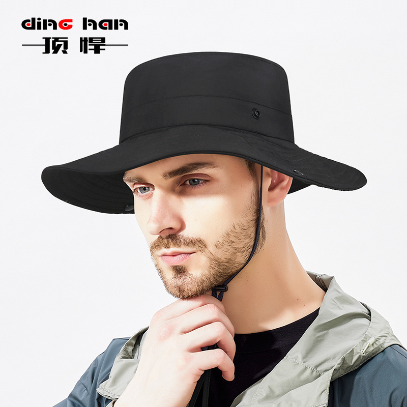 Spring and Summer Outdoor Hiking and Mountaineering Quick-Drying Hats for Men and Women Solid Color Lightweight Waterproof Western Cowboy Fisherman Hat Cross-Border