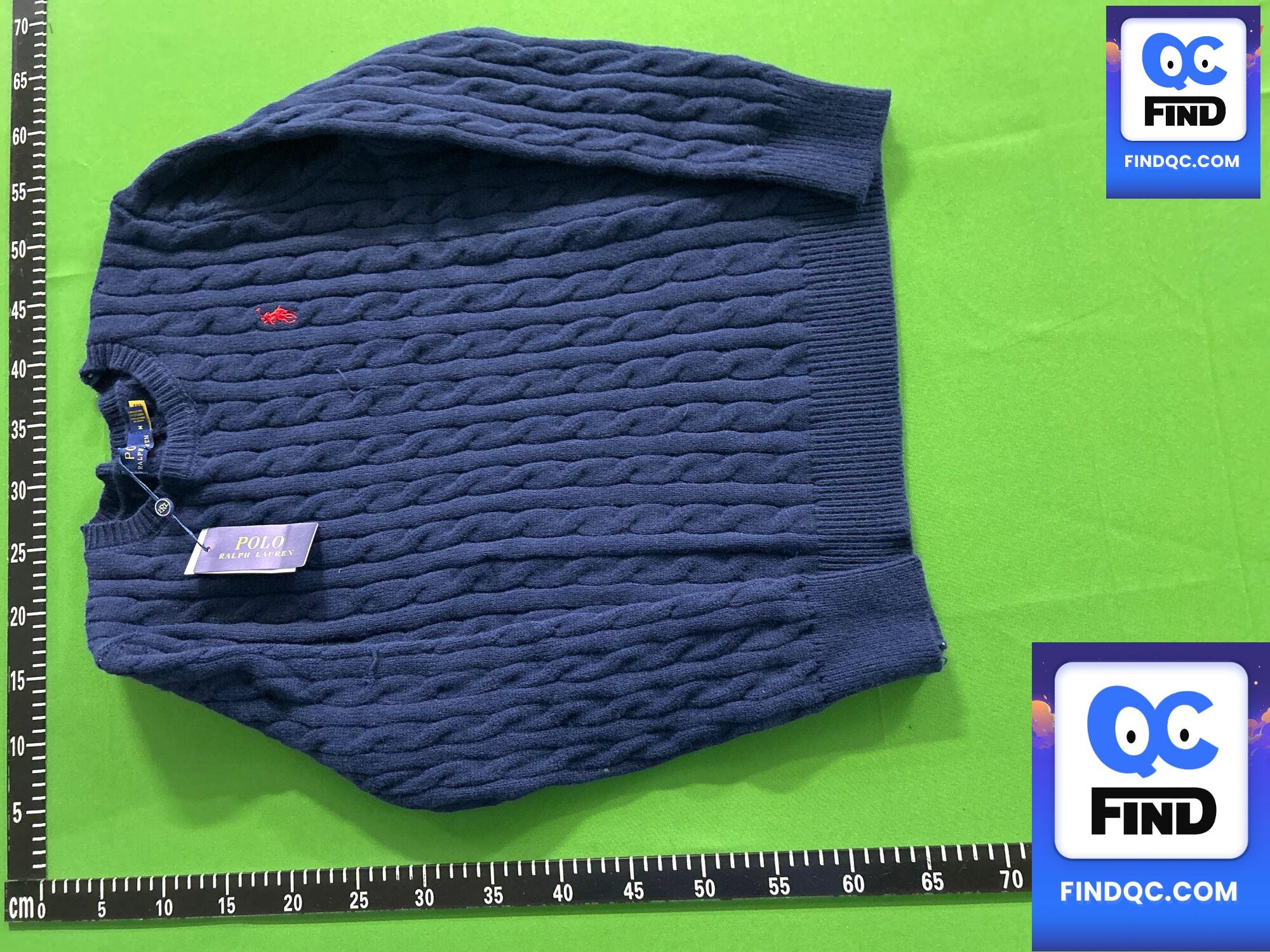 Polo Ralph Lauren Cable Knit Sweater Navy Grey QC