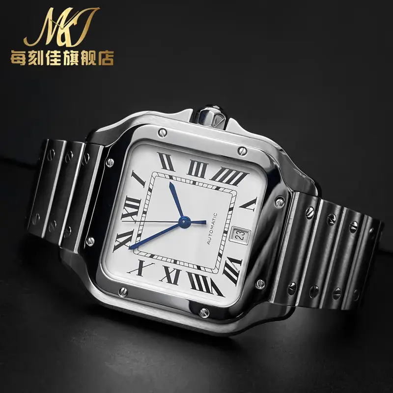 Applicable Cartier Strap Stainless Steel Men's Sandoz Special Watch Band Santos Women's Watch Butterfly Buckle Accessories 23
