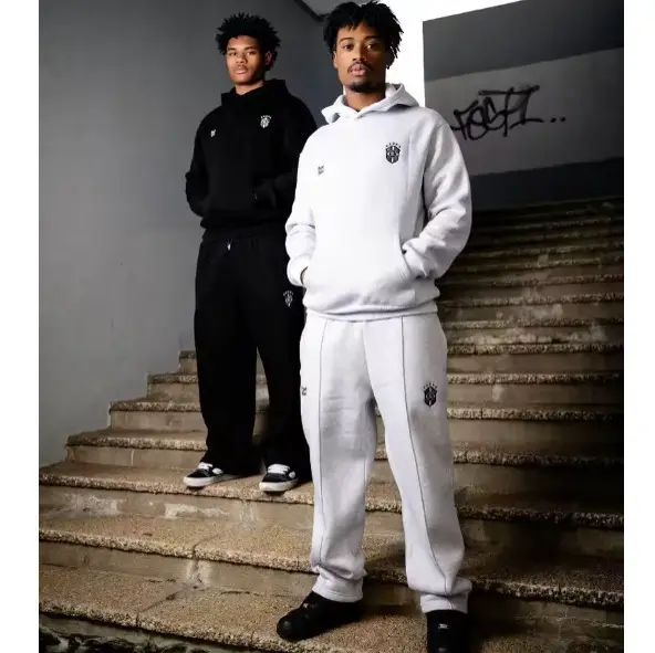 European and American Cross-Border Casual Simple Couple Fashion Hooded Sweatshirt Sweatshirt Five-Star Logo Embroider with Sweatpants