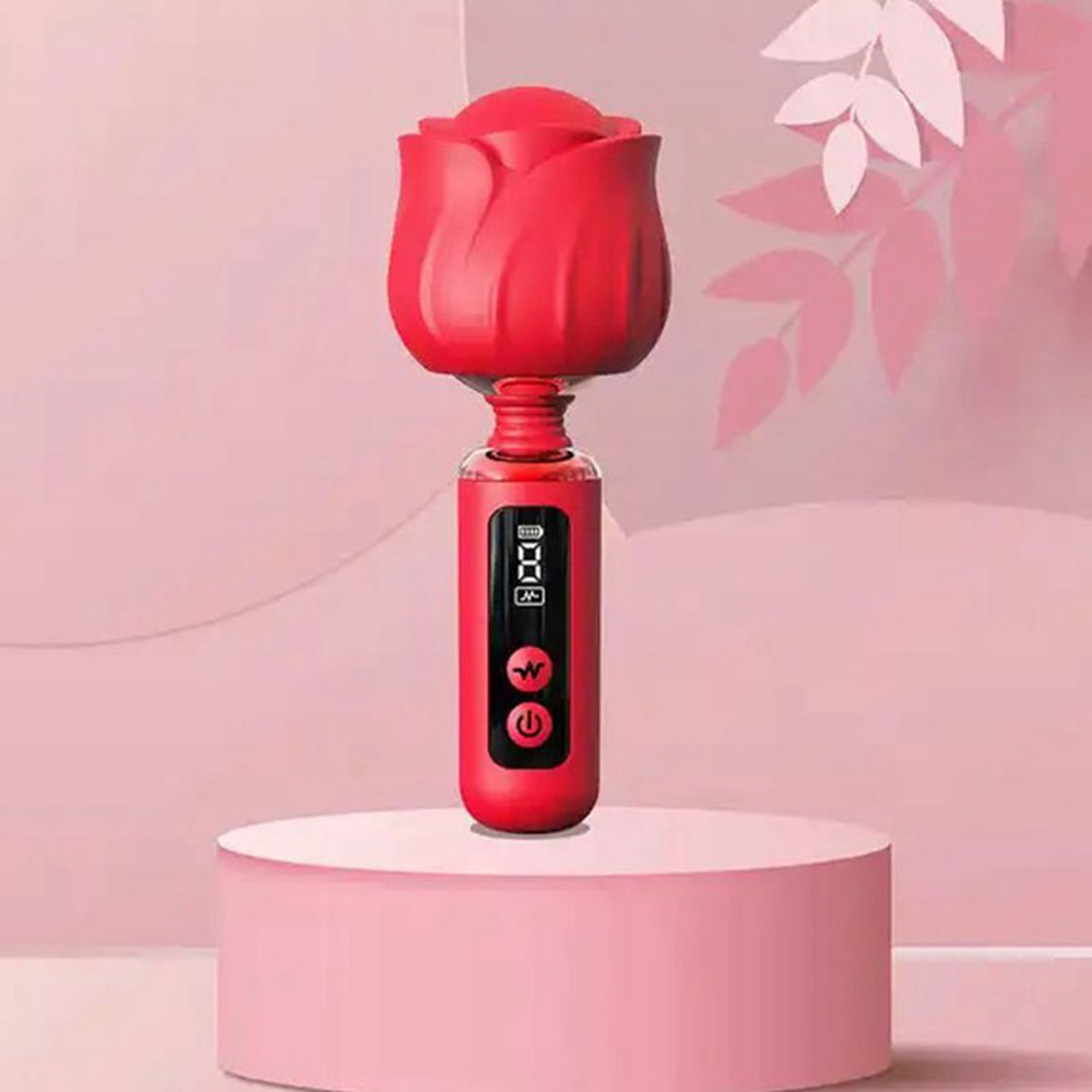Factory Customized Female Vibrator 9 Frequency g Store Vibration Digital Display Screen Rose Av Stick Couple Flirting Adult Products