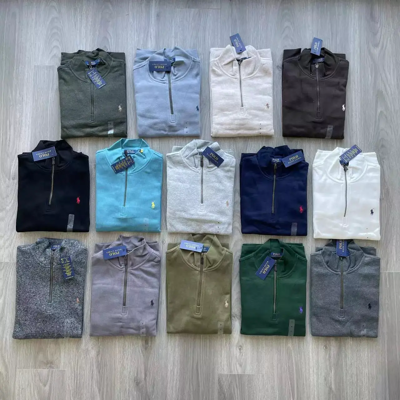 tumnandwinterstandcollarmen'shalfzippersweaterponylogosweat