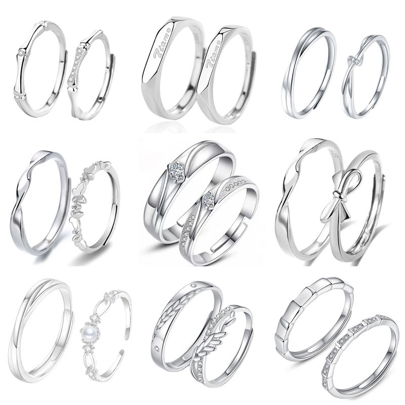 Couple Rings, a Pair of Live Rings for Men and Women, Fashionable and Simple Open Rings, Niche High-End Valentine's Day Gifts