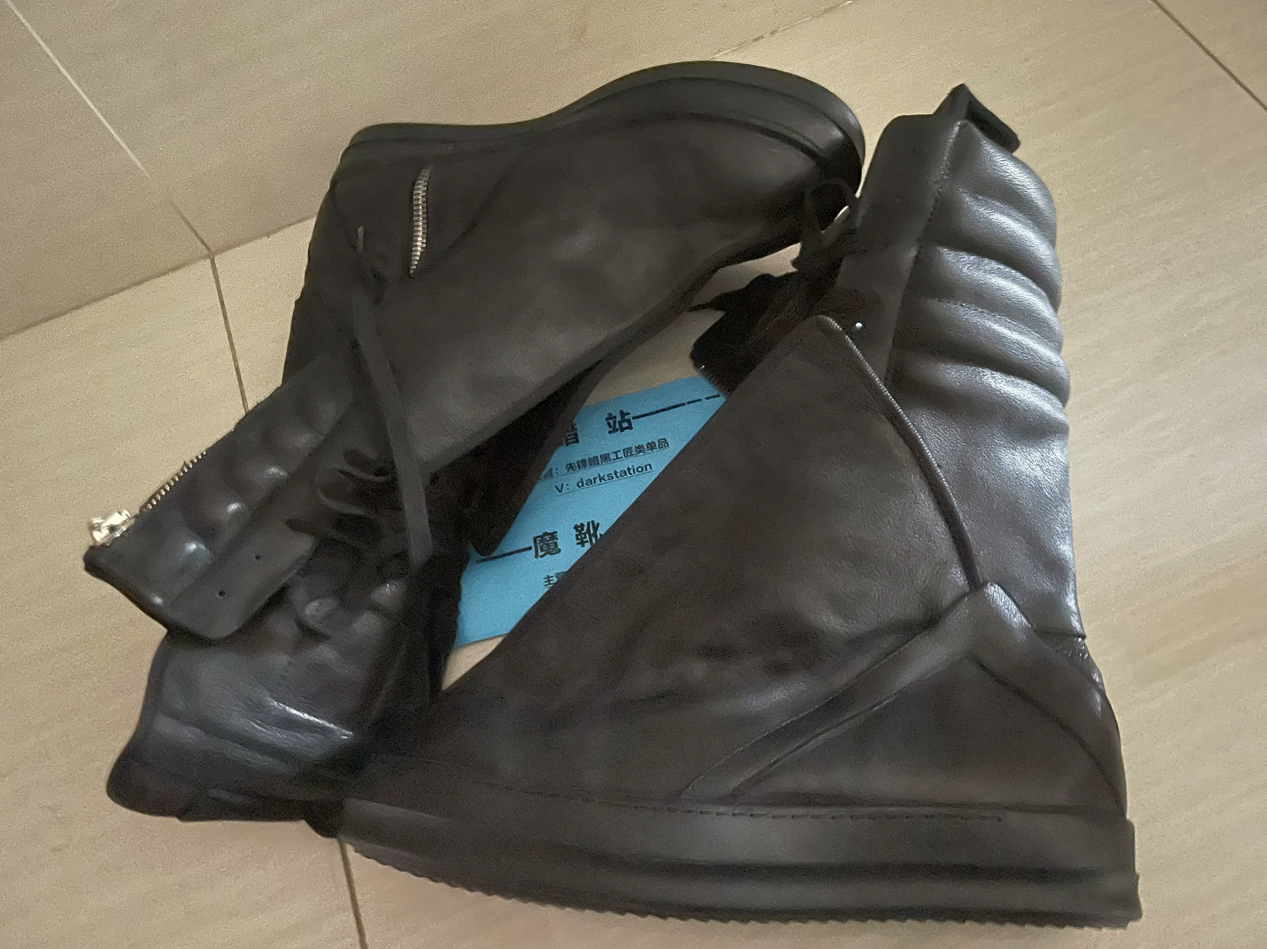 Customized Rick Owens Ro Classic High-End Avant-Garde Dark Style Shoes and Boots, Same Model as the Dark-Themed Website