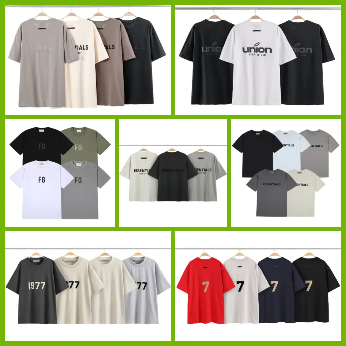 Icon Reflective Laser Colorful Letter Fg Fortune Season 7 High Street T-Shirt Couple Casual Unisex Short Sleeve