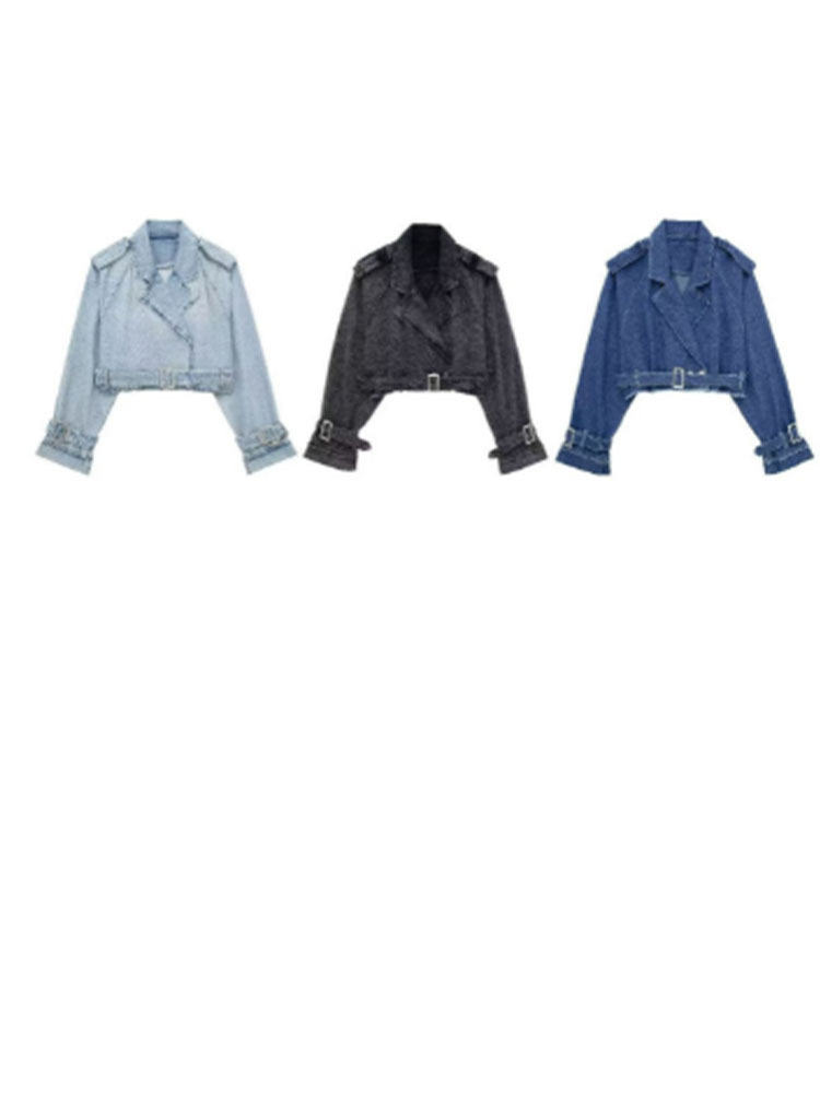 Zatrax -- 2024 European and American New Women's Wear European and American Style Design Sense Niche Short Denim Coat Coat Autumn
