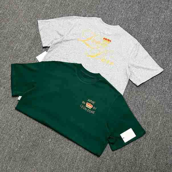Ald Correct Crown American Retro Print Long-Sleeve Short-Sleeve Pure Cotton Crew Neck Loose Fit Unisex Couple Youth Trendy