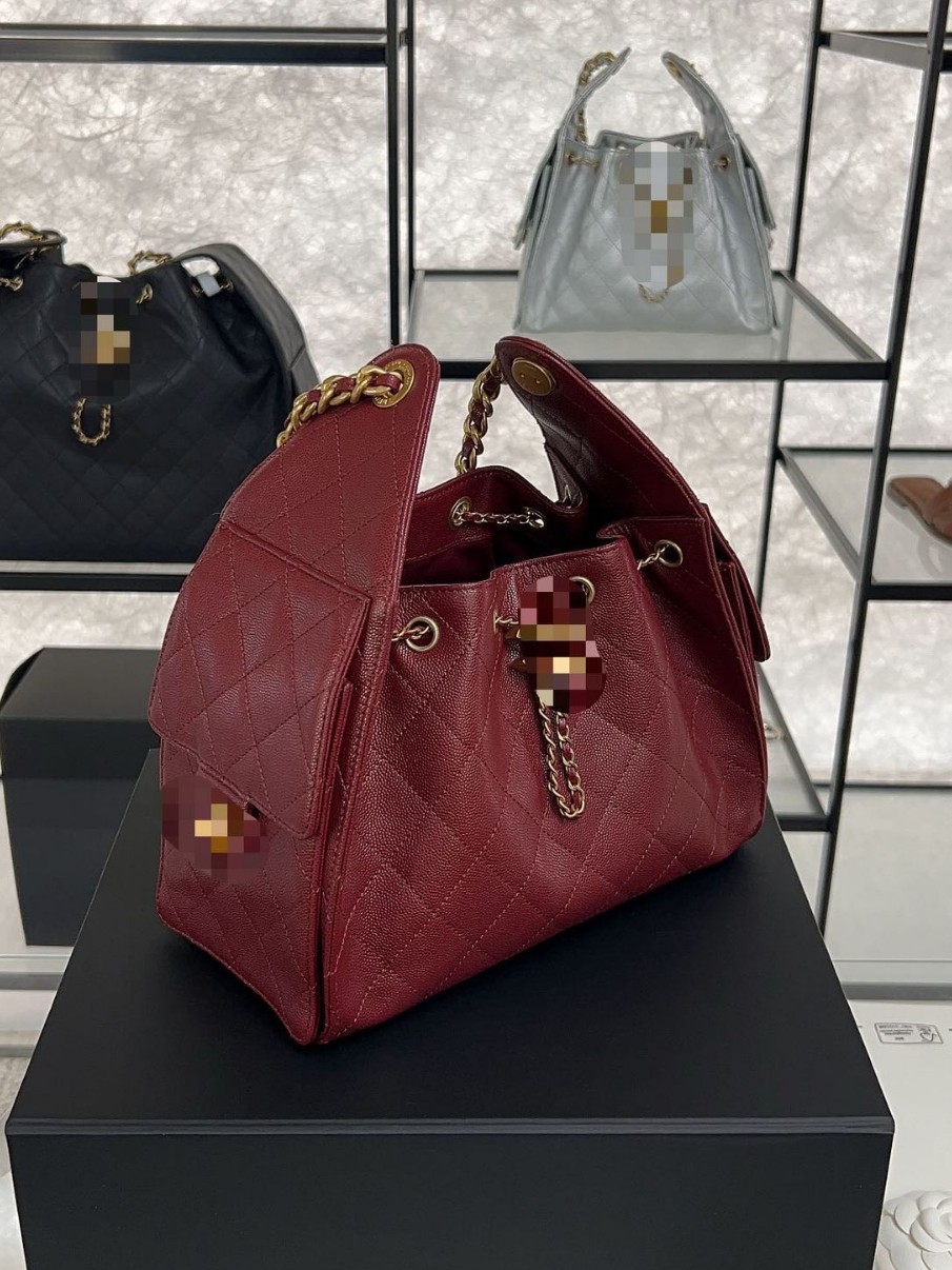 26 New Models of Hobo Drawstring Bucket Bags, Mini 25 Bags with Caviar Texture, Hippie Chain Shoulder Underarm Bags QC-foto från 1688 på Qualit.ly