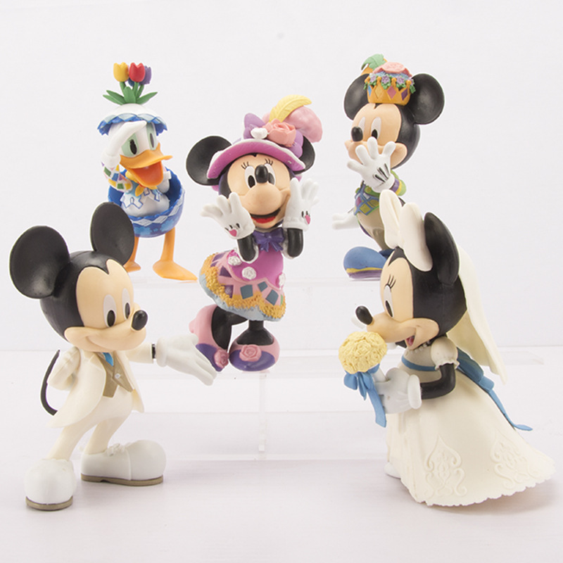 5 Wedding Dresss, Mickey and Minnie Couple Dolls, Mickey Mouse Toys, Wedding Gift Decorations, Cake Decorations, Figures