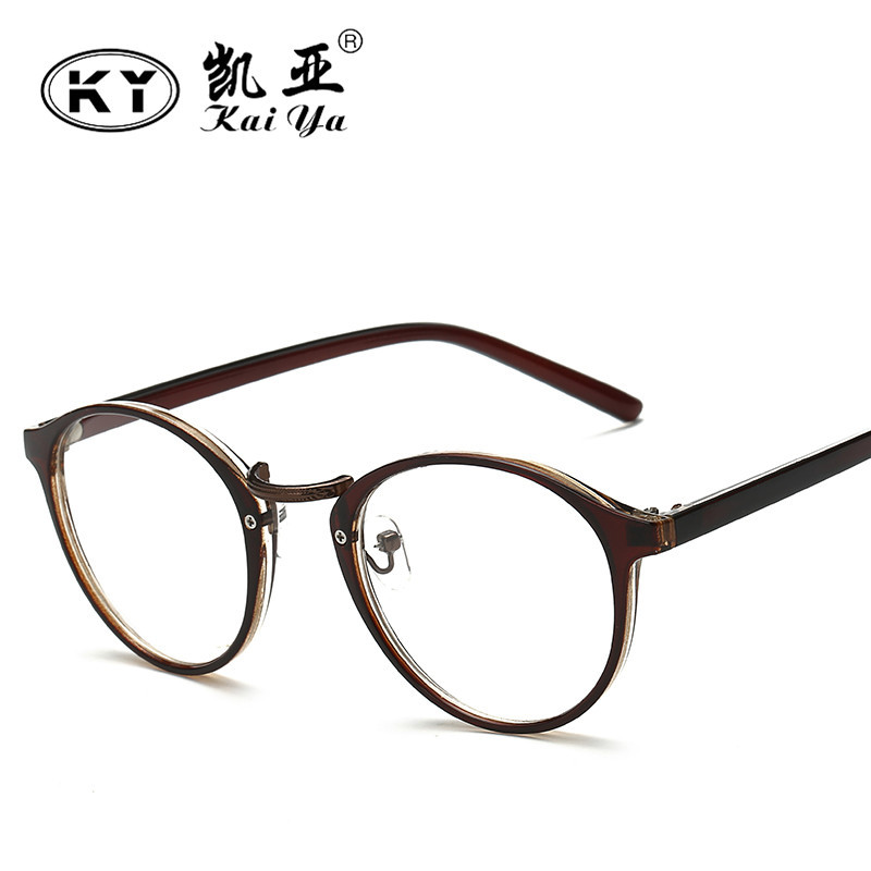 Trendy Lightweight Myopia Frame Small Fresh Flat Retro Round Men's and Women's Flat Mirrors 066