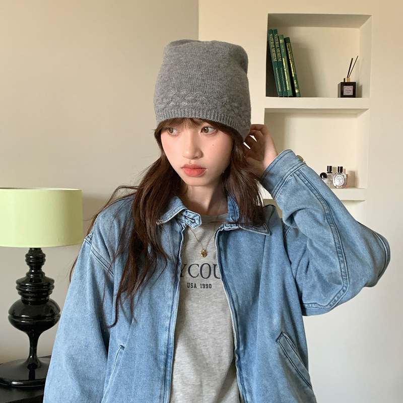 Cross-Border Autumn and Winter Ear Protection, Cold Protection and Warm Woolen Hat 100% Wool Knitted Hat Pullover Cashmere Hat Twisted Hat Wholesale