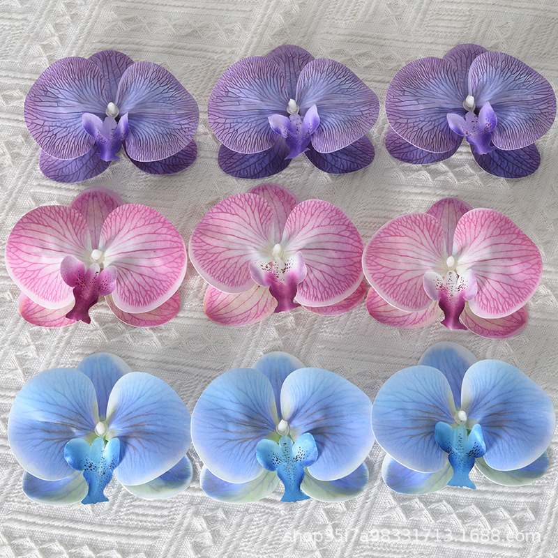 Wow Customized Butterfly Orchid Head Artificial Flower Wall Accessories DIY Handmade Wedding Decoration Flower Petals Hairpin Headdress