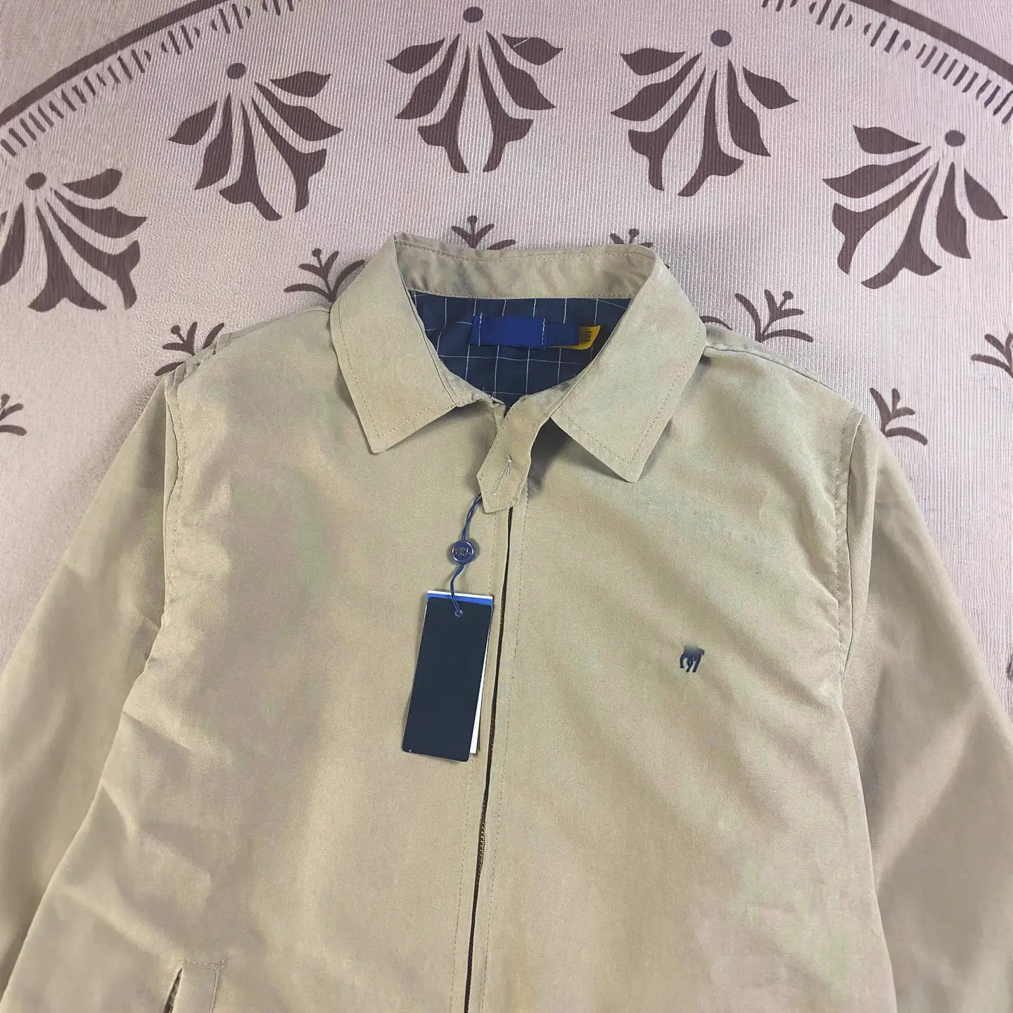 RL Ralph pony label old cadres snowflake velvet executive zipper jacket men's fall and winter embroidery jacket lapel