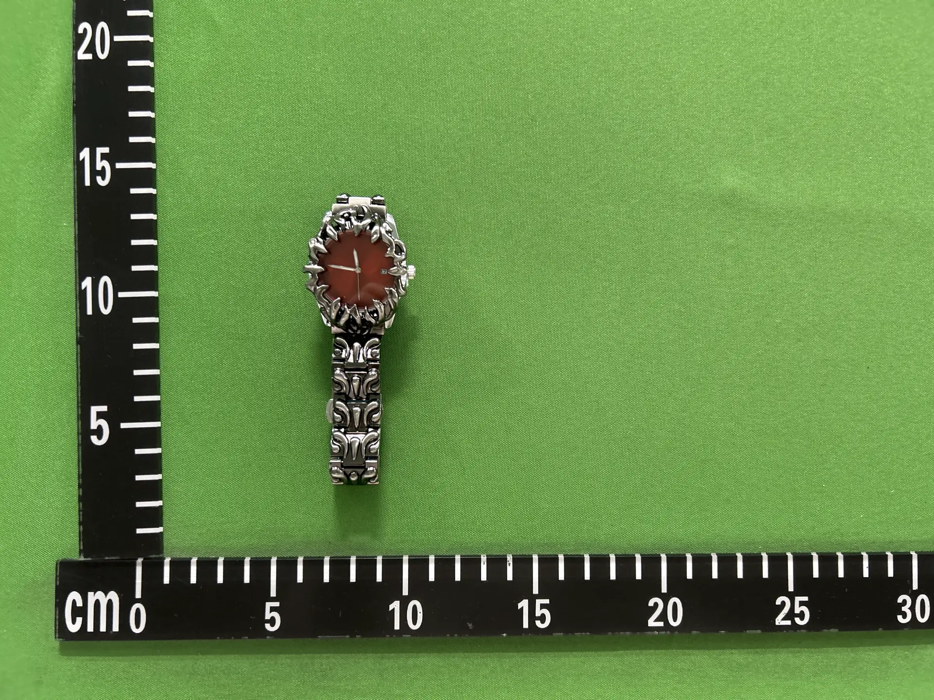Women's watch silver tone red dial