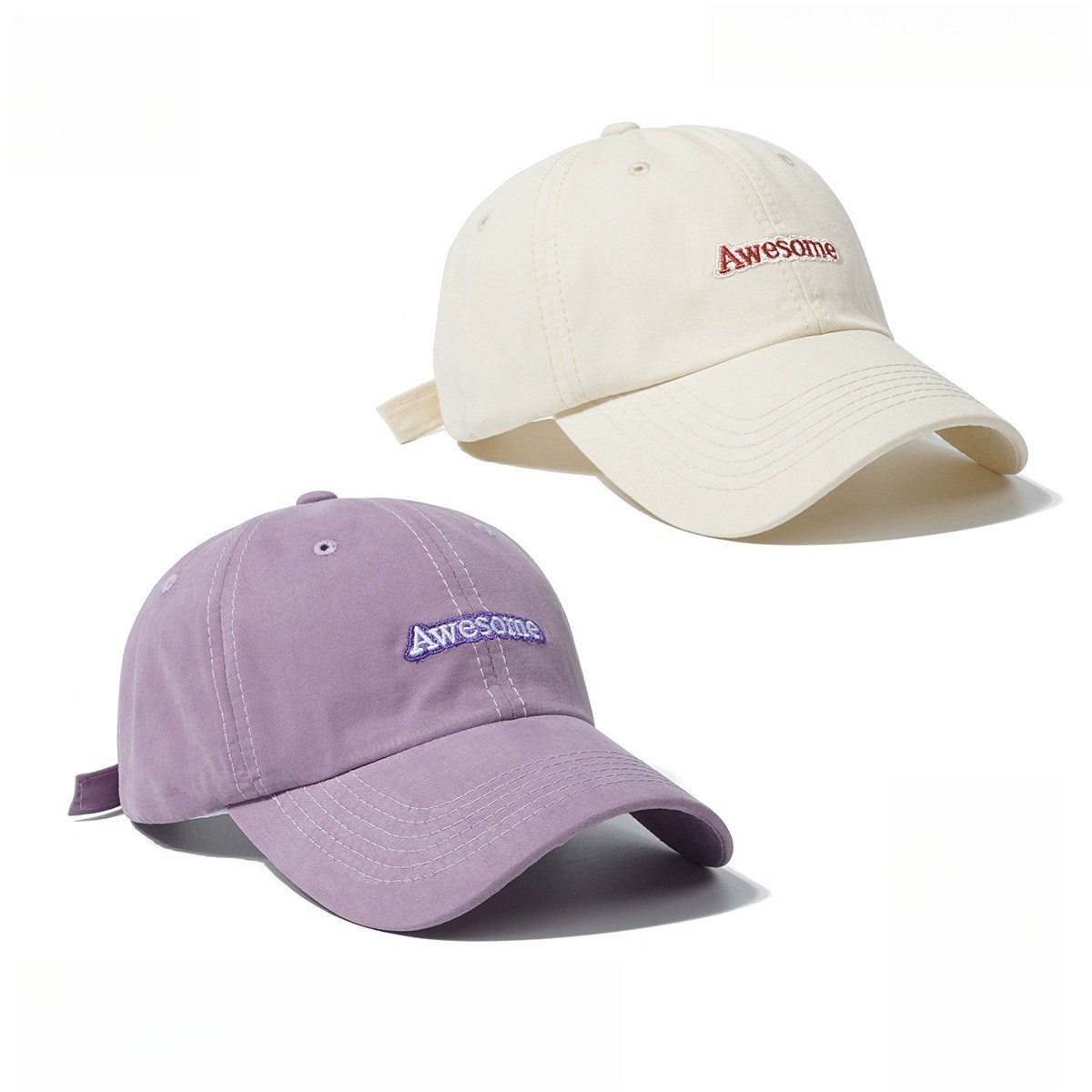Korean-Style Trendy Baseball Cap for Women, Summer Sun Hat, Fashionable Versatile Wide-Brim Lettered Cap