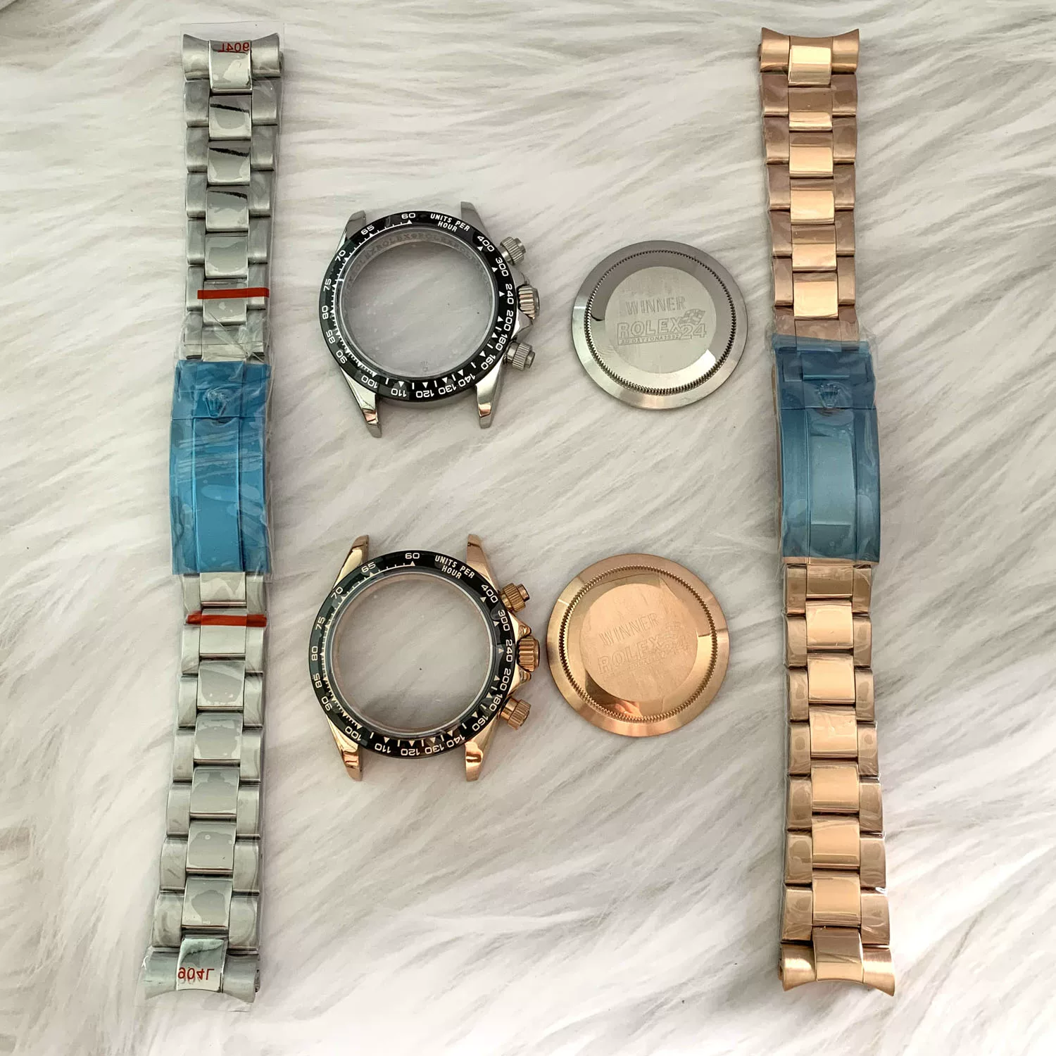 Watch Accessories 39mm Steel Case Rose Gold Case Modified Dial Set Accessories Suitable for Vk63 Multifunctional Quartz