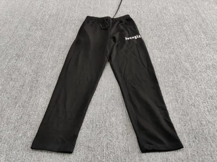 YOUNG LA Men's Sports Pants Autumn/Winter New Gym Fitness Cotton Printed Foot Strap Casual Bathroom