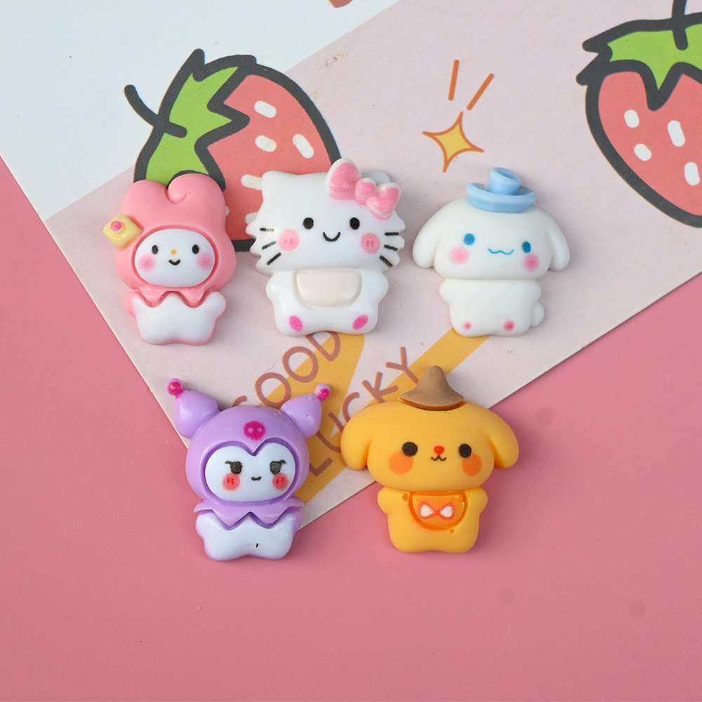 Cute Cartoon Cute Animal Sanrio Kulomi Series Resin Accessories DIY Cream Glue Accessories Phone Case