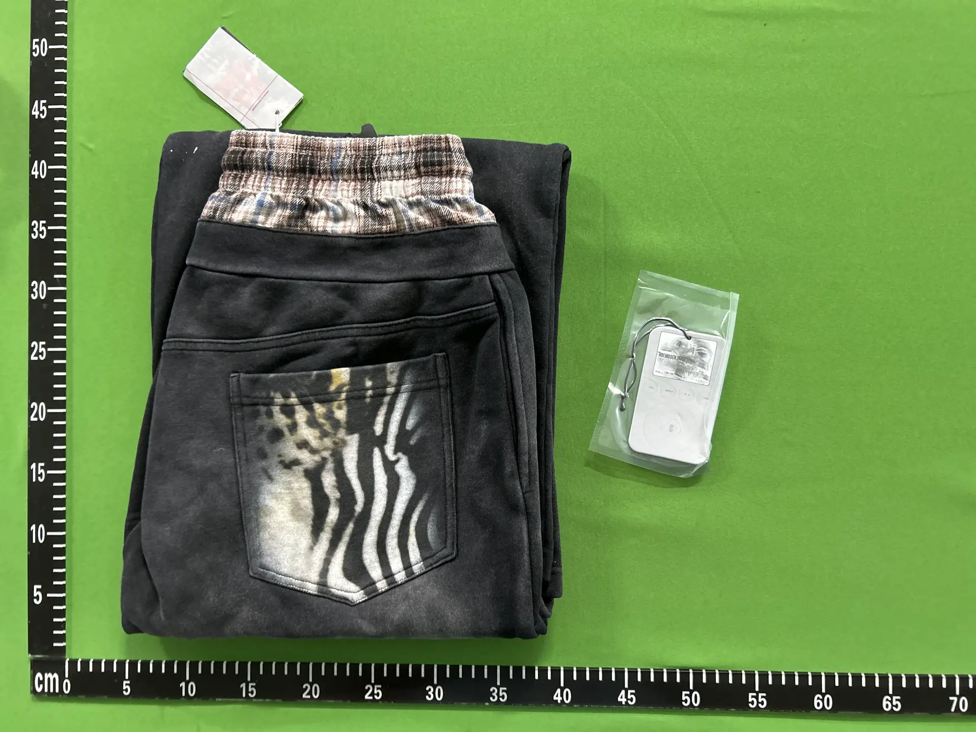 No E Mosen Black and Gray Animal Print Wide-Leg Sweatpants