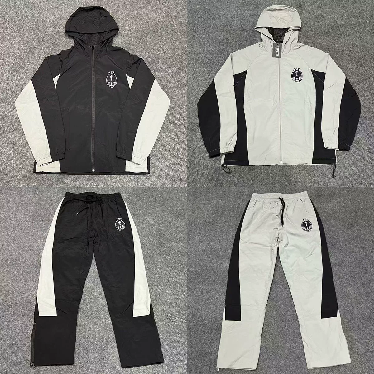Trapstar Embroidered Badge Zipper Jacket, Loose Straight Pants, Men's and Women's Casual Outdoor Sports Set