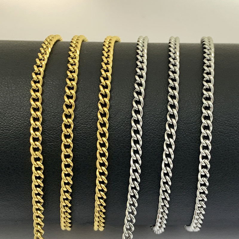 Stainless Steel Vacuum Gold Side Chain Jewelry Chain DIY Necklace Bracelet Fashion Simple Base Matching Chain Spot