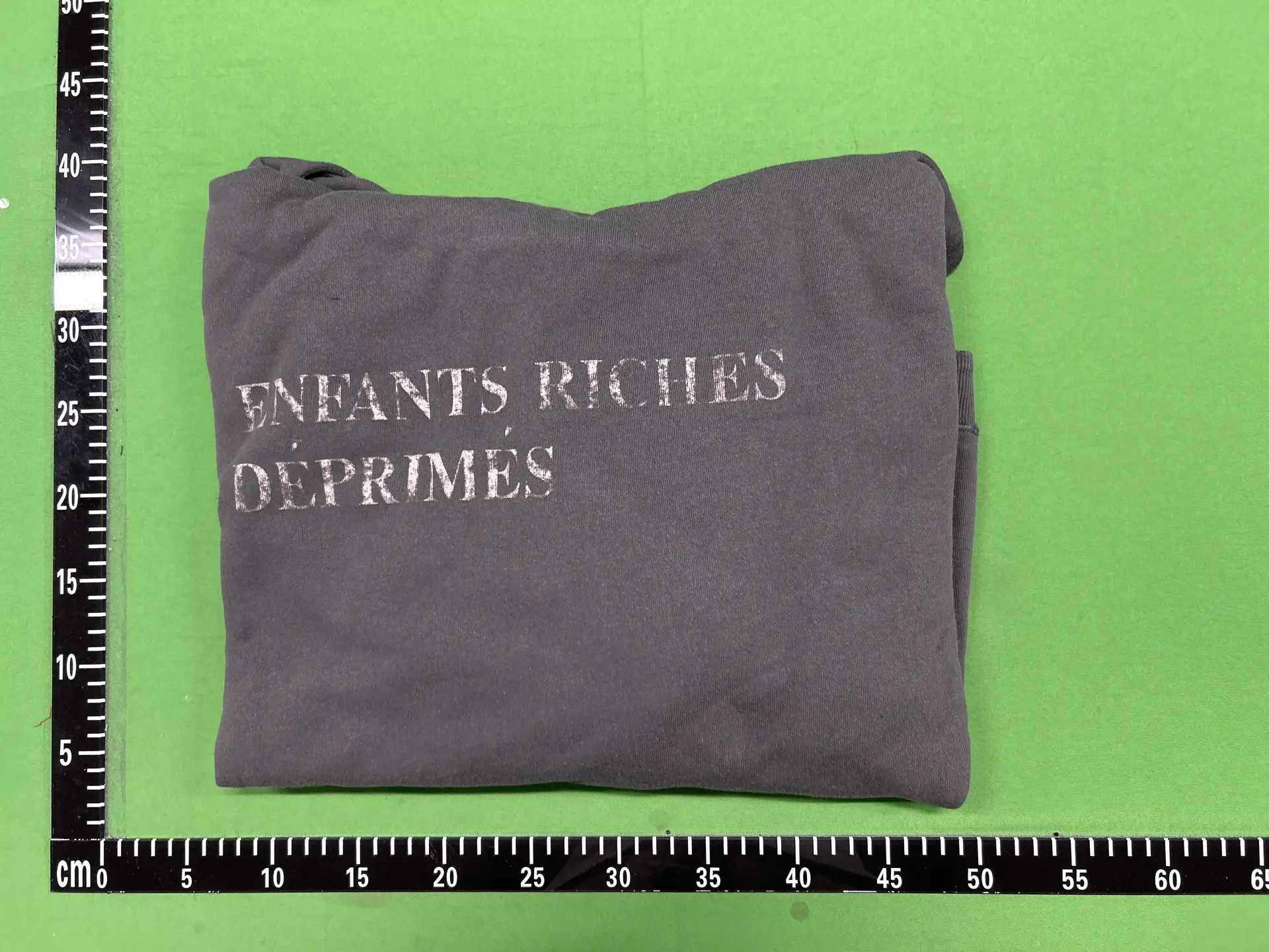 Erd Melancholic Rich Second-Generation Letter Slogan Tie-Dye Sun-Faded Gray Sweatshirt Vintage Washed Distressed Hoodie