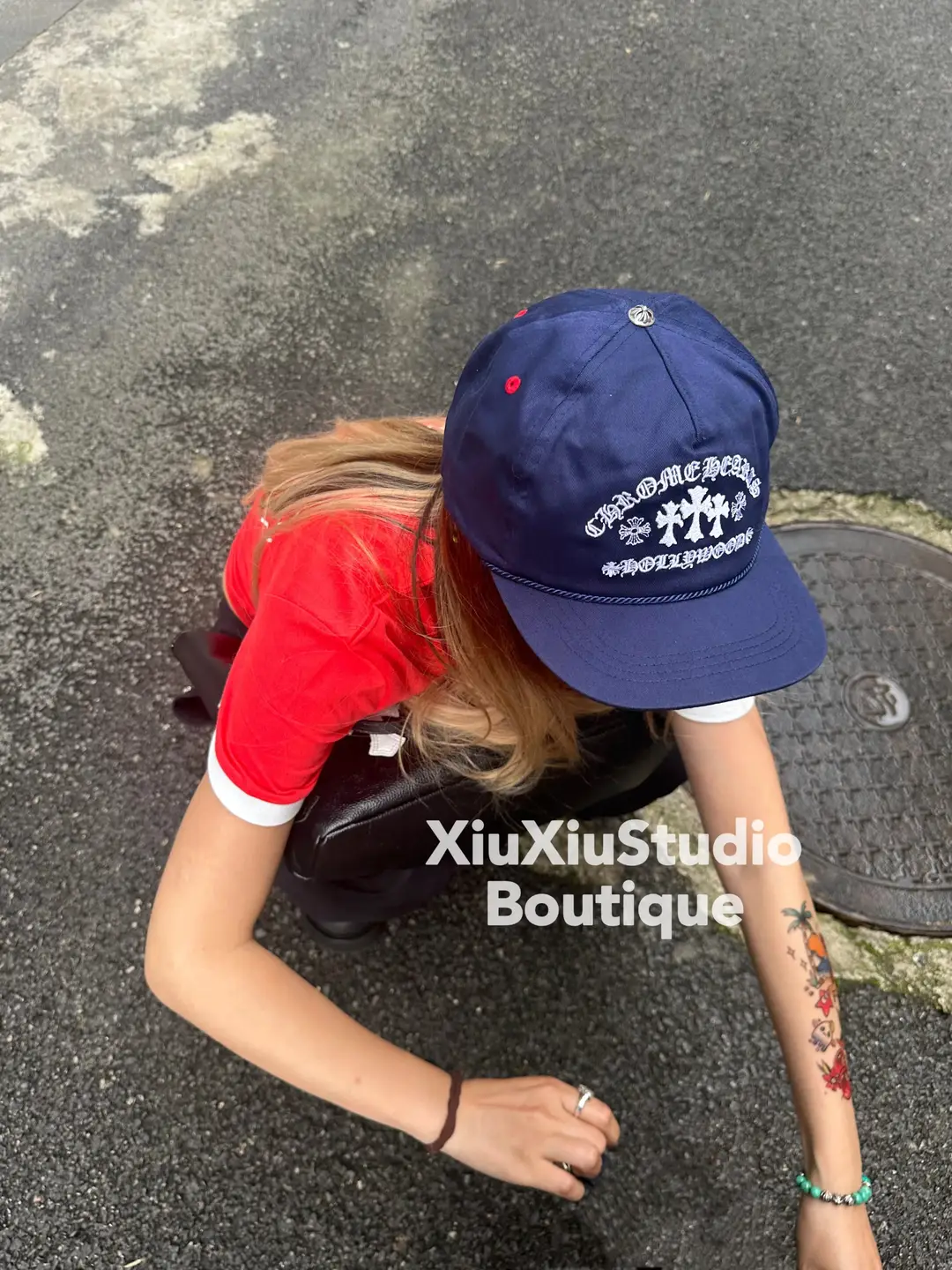 xiuxiustudio自主美式复古刺绣棒球帽男女同款遮阳帽滑板帽嘻哈帽