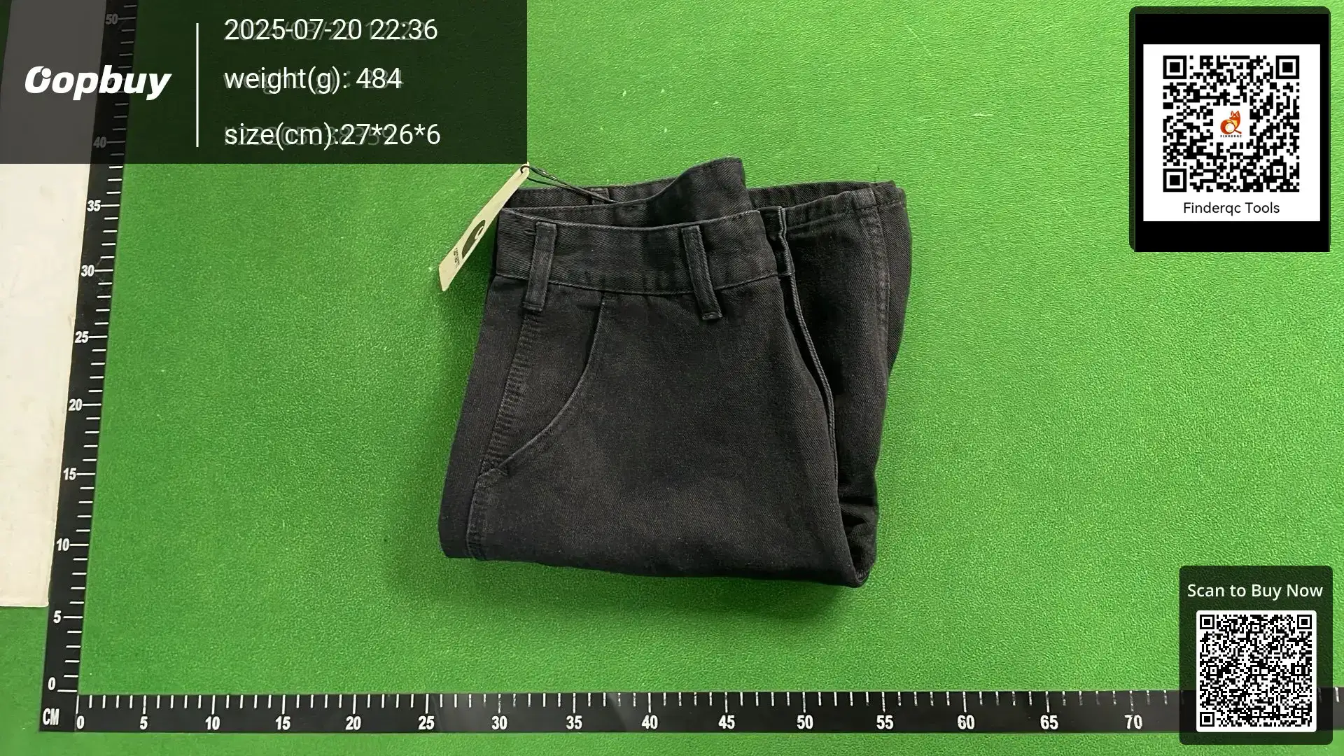 Black denim shorts