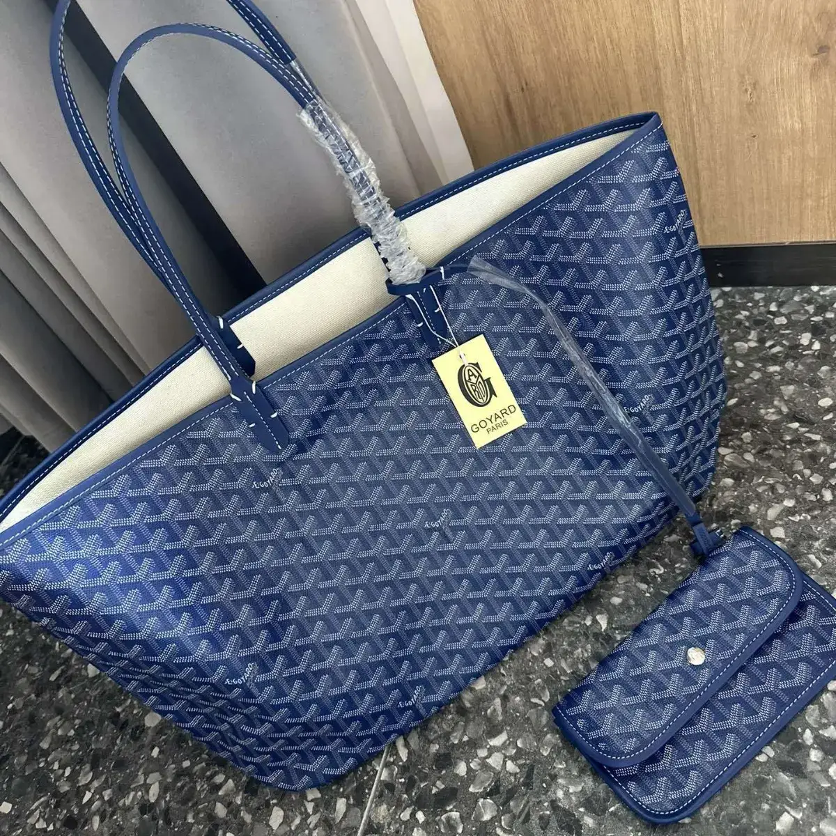 25 New Dog Tooth Gaoyaya Single-Sided Armpit Bag Dog Tooth Double-Sided Genuine Leather Commuter Bag Tote Mother-In-Law Bag Tote Bag