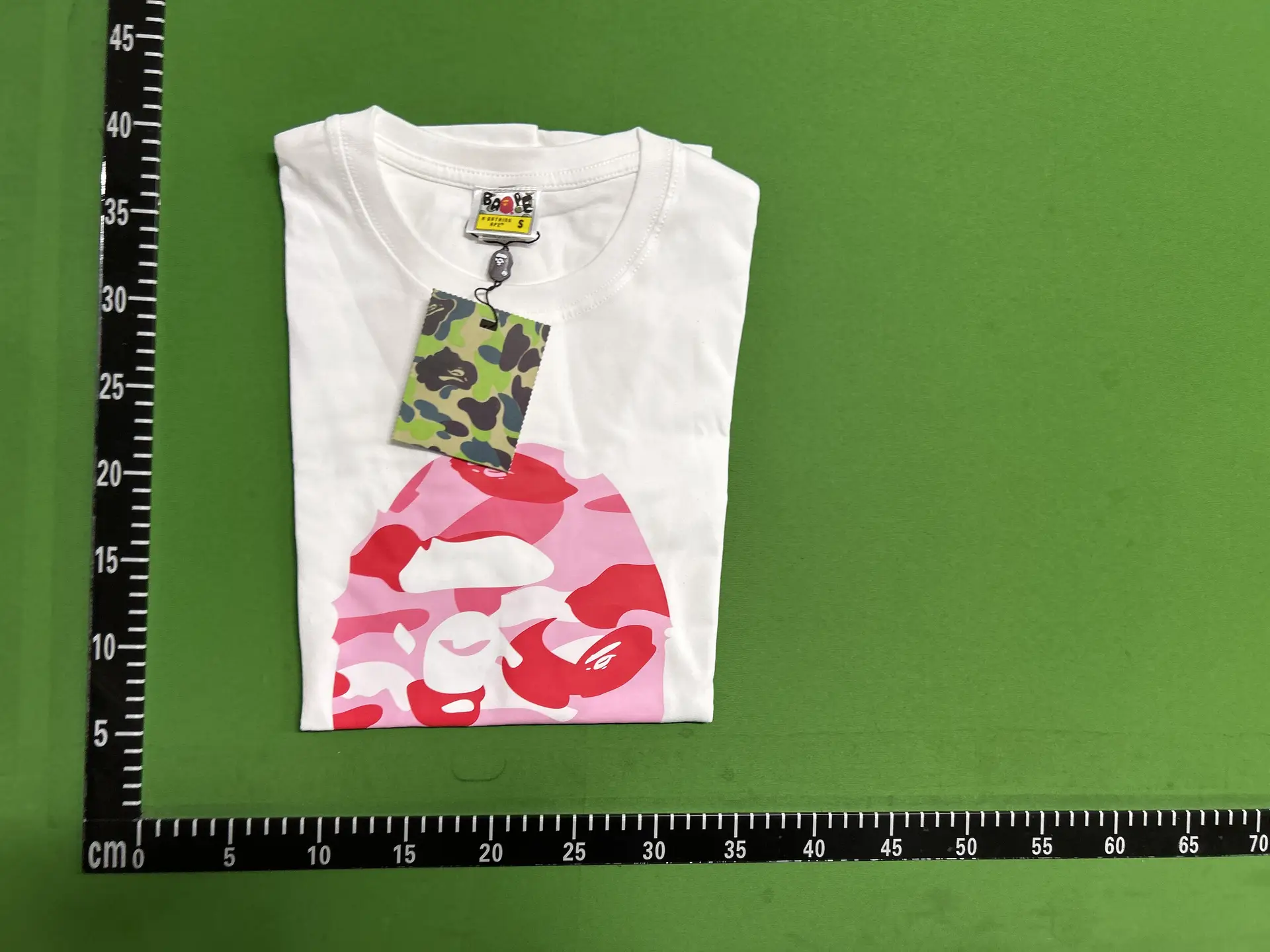 A Bathing Ape ABC Camo Shark Tee White Pink