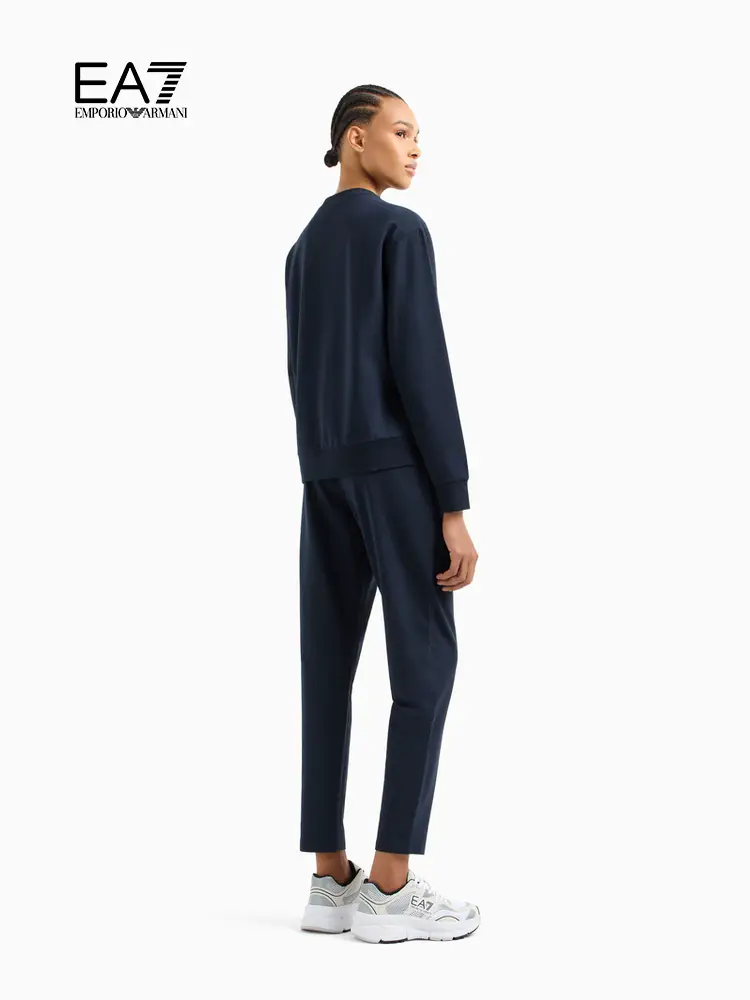 Emporio Armani/Armani Ea7/Ladies Round Neck pullover Sweatshirt Official Fitness Sports Suit