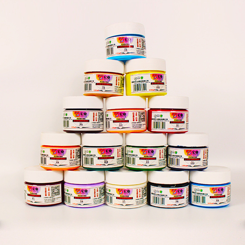 Factory wholesale wall paint student DIY hand painted T-shirt 100ml children graffiti 124 color studio acrylic pigment