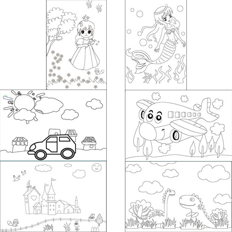 Factory wholesale Children DIY watercolor graffiti frame early education toy frame painting paint watercolor handmade oil painting frame