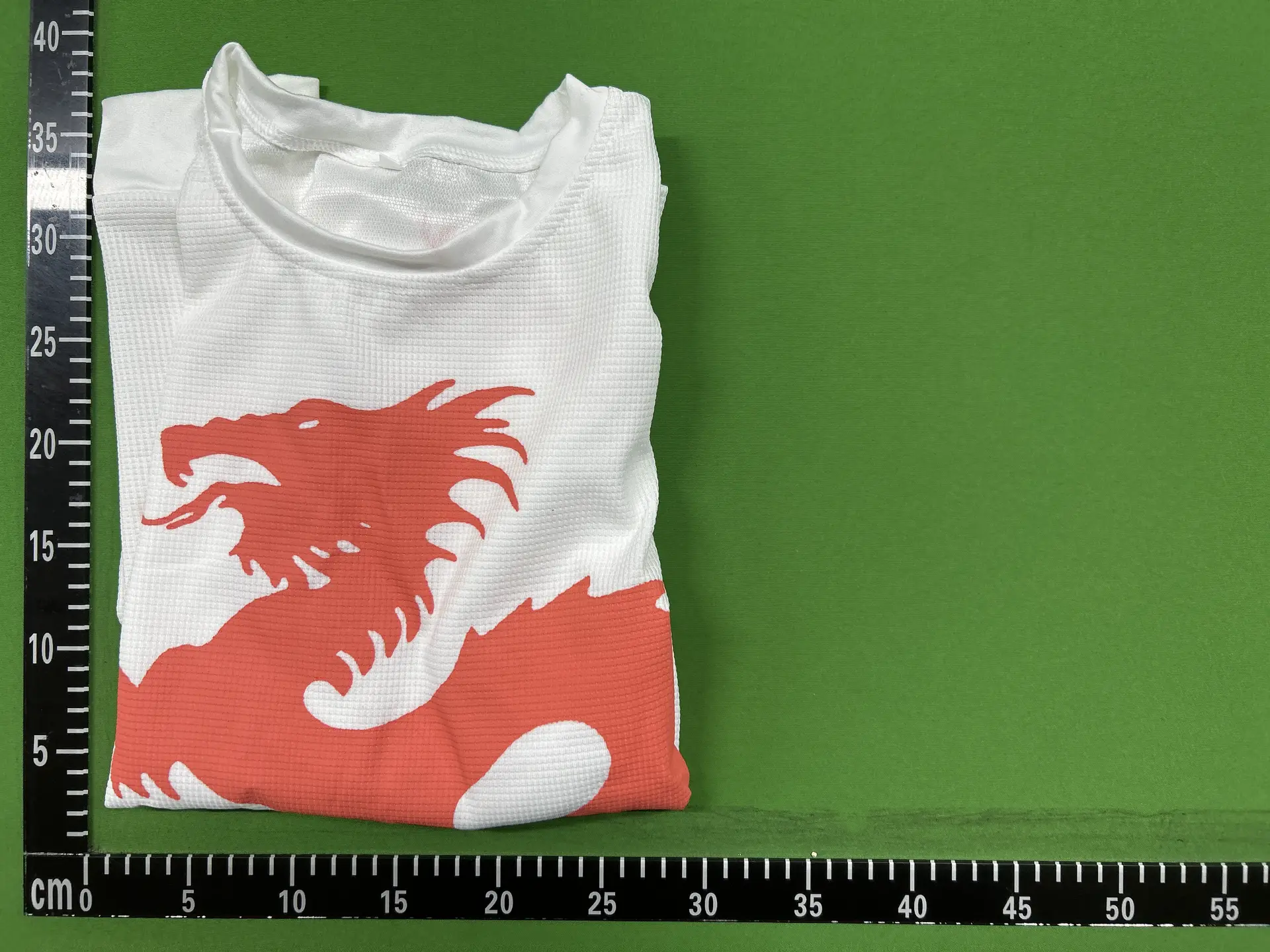 White T-Shirt with Red Dragon Graphic